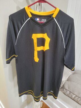 Men's MLB TX3 Cool Pittsburgh Pirates Baseball Shirt Jersey Large Pullover Black